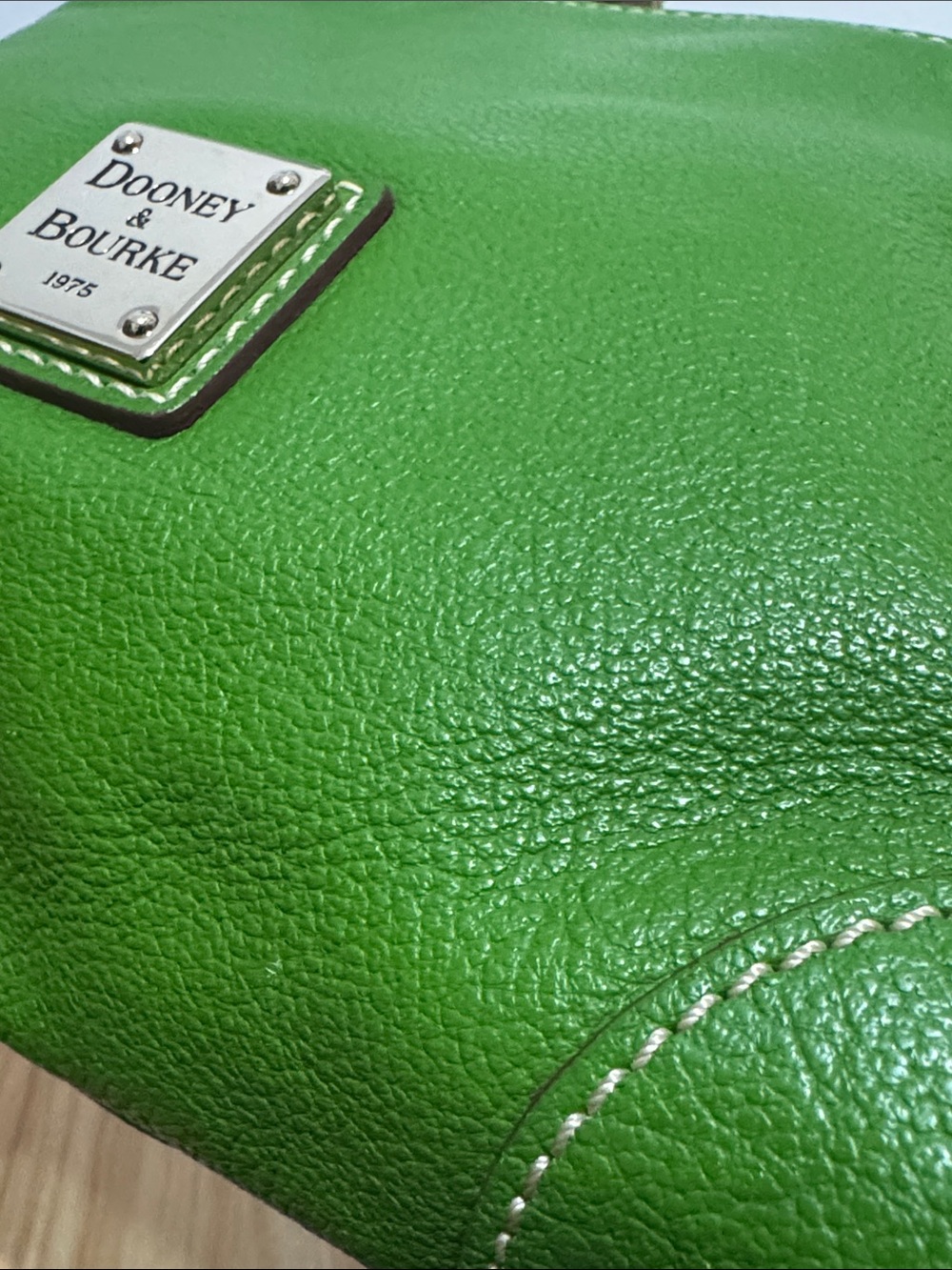 Dooney & Bourke Green Leather Shoulder Bag - Picture 13 of 17